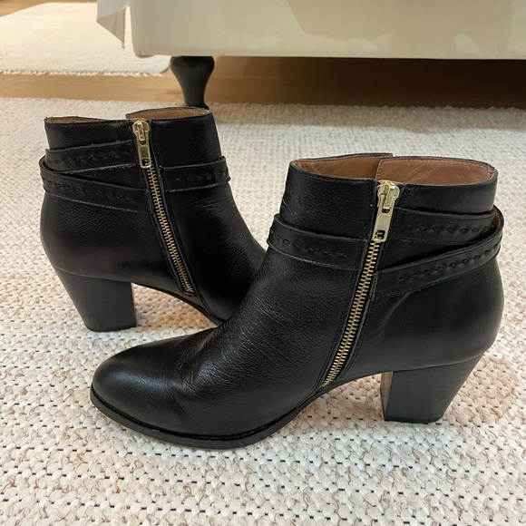 Anthropologie Black Leather Ankle Booties - Picture 7 of 11